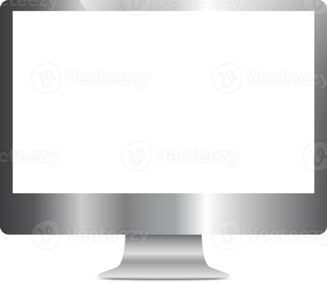 Silver computer isolated png