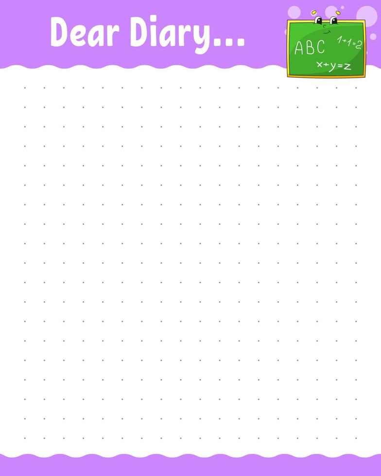 Lined sheet template. Handwriting paper. For diary, planner, checklist, wish list. Vector illustration.