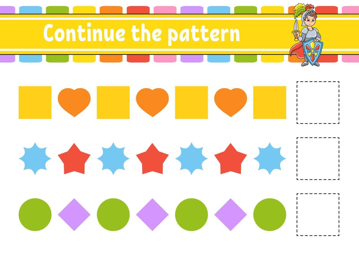 Continue the pattern. Education developing worksheet. Game for kids ...