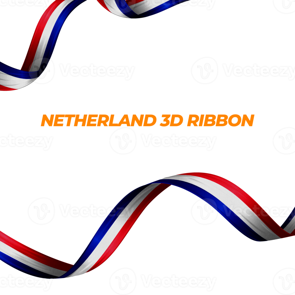 Ribbon with netherland flag color 3d png