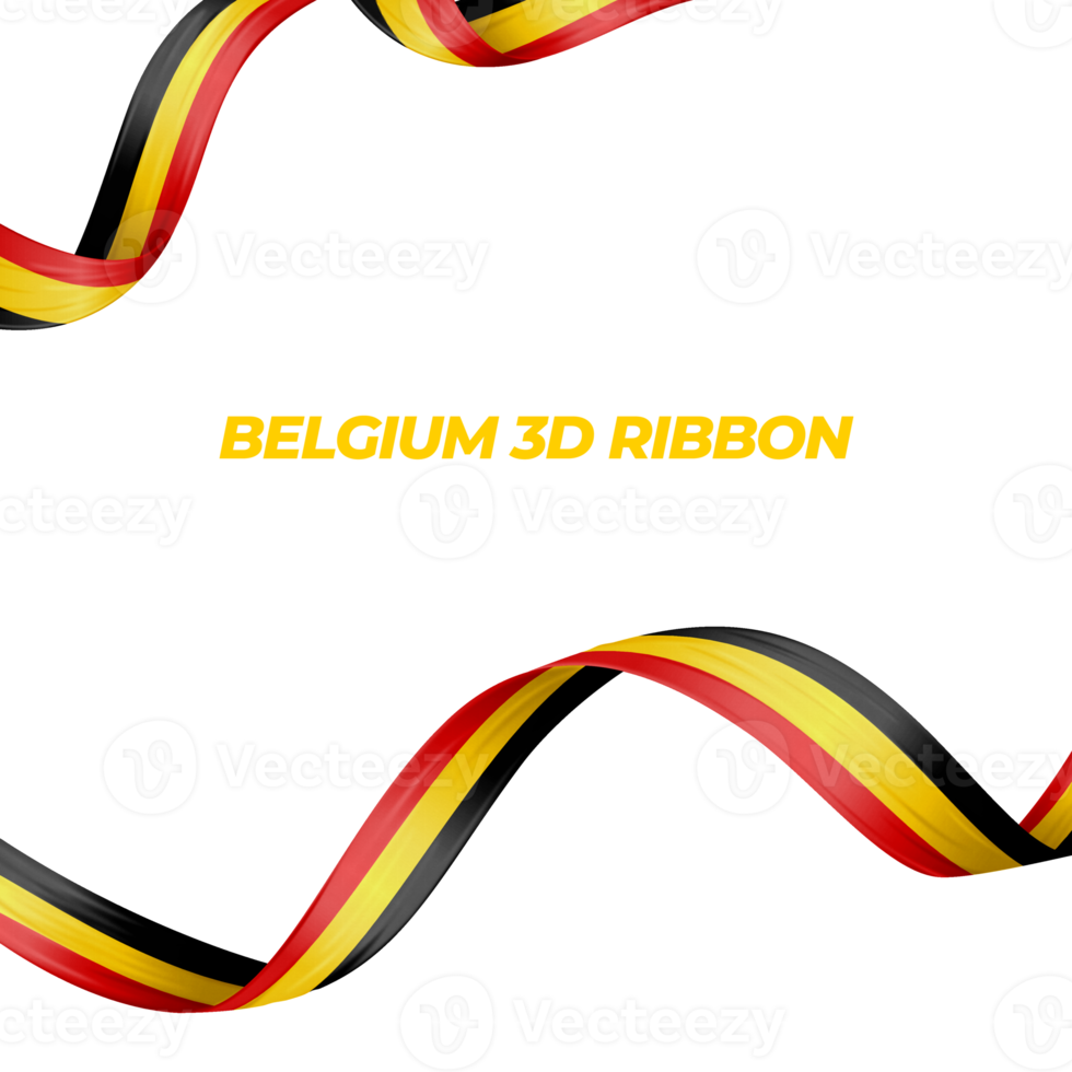 Ribbon with belgium flag color 3d png