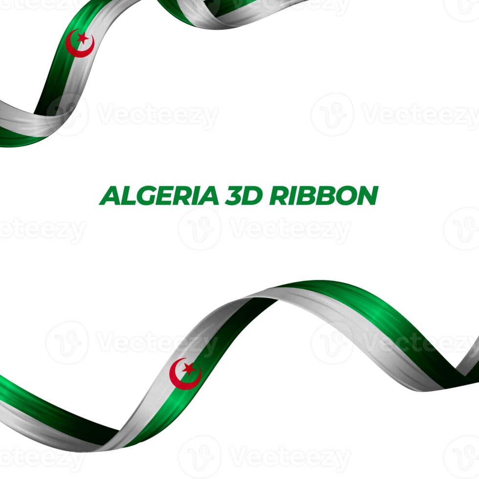 band med algeriet flagga Färg 3d png