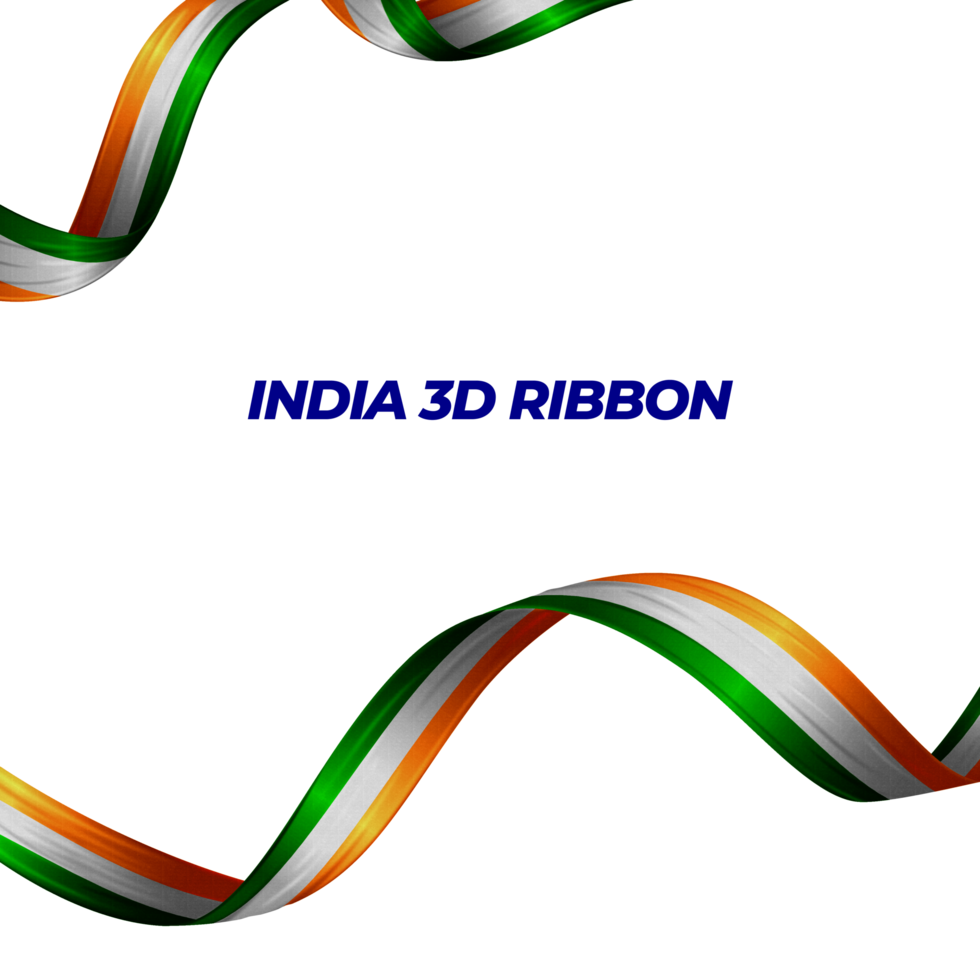 Ribbon with india flag color 3d png