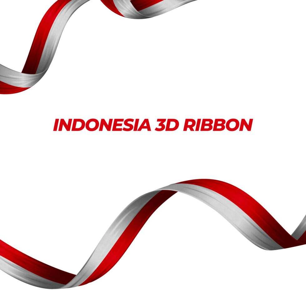 ruban avec la couleur du drapeau de l'indonésie 3d png