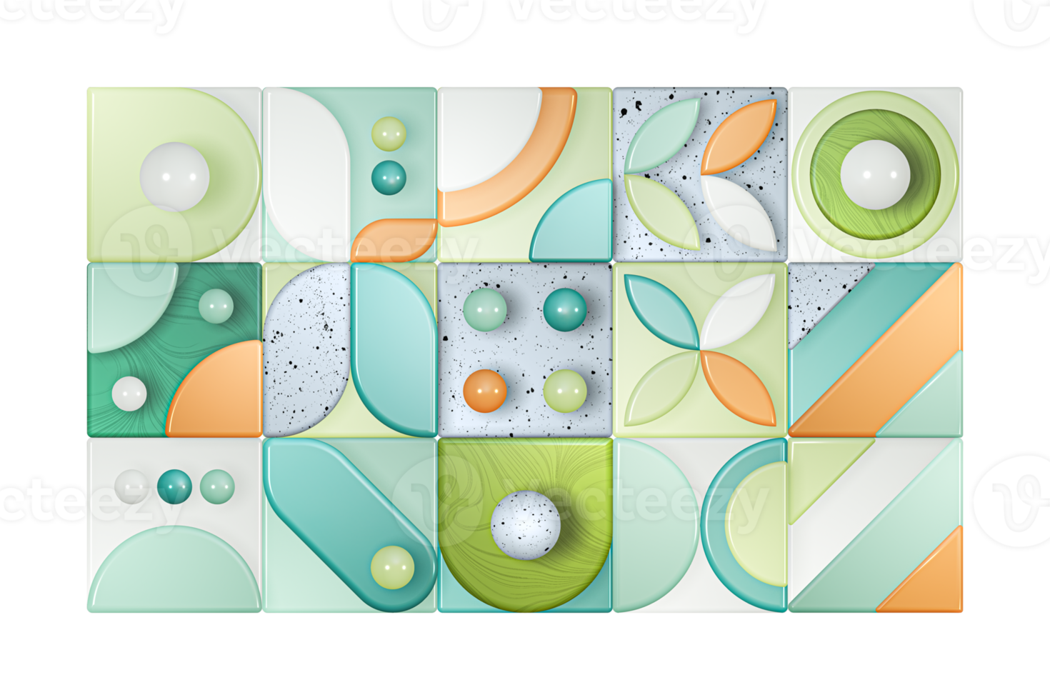Geometric bright mosaic decorative 3d transparent pattern design for invitation, cards, flyer png