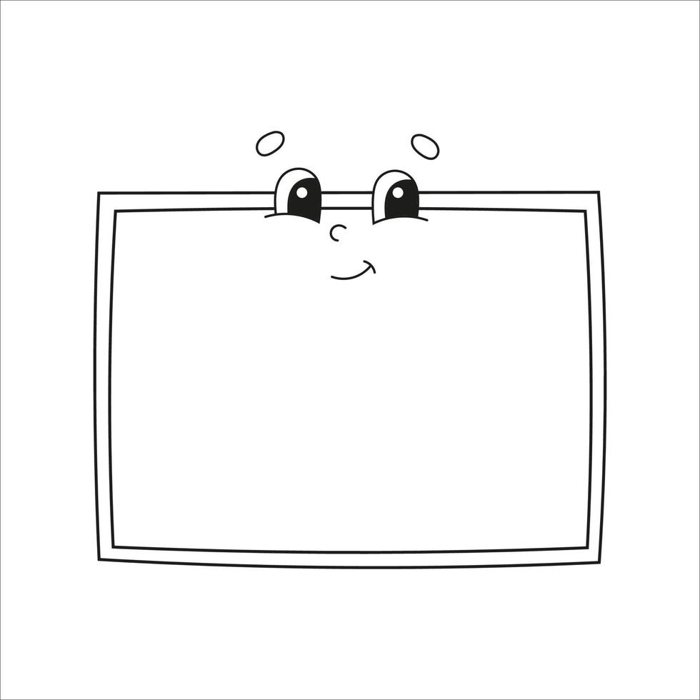 Coloring book page for kids. cartoon character. Black contour