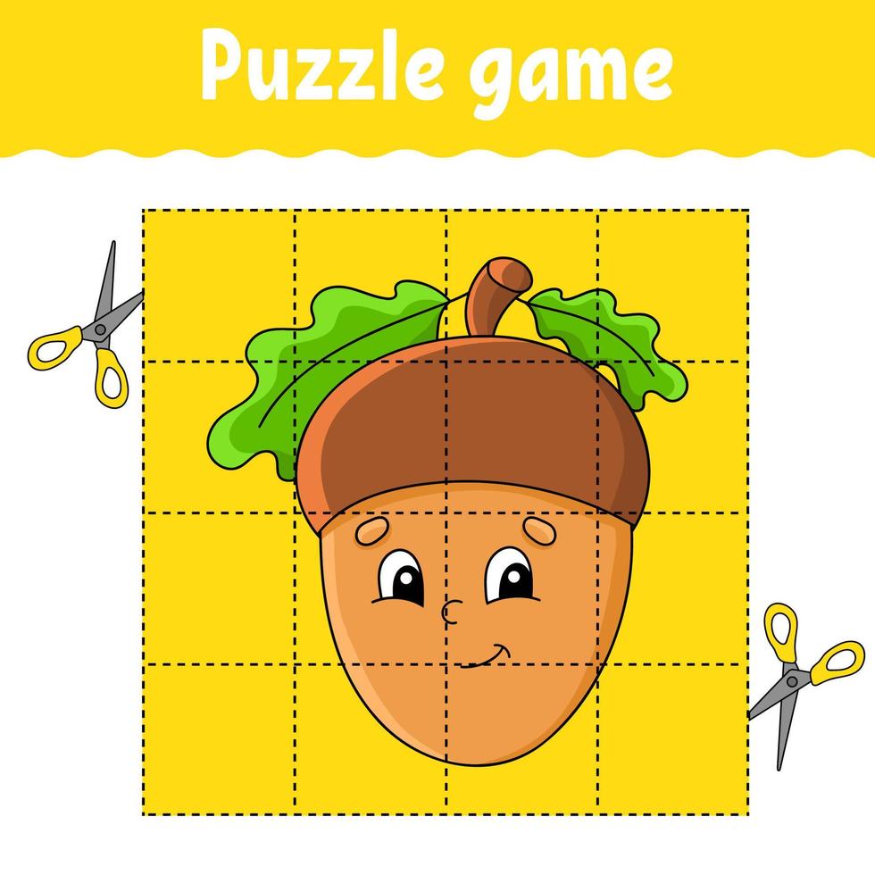 Puzzle game for kids. Education developing worksheet. Learning game for children. Color activity page. For toddler. Riddle for preschool. Vector illustration.