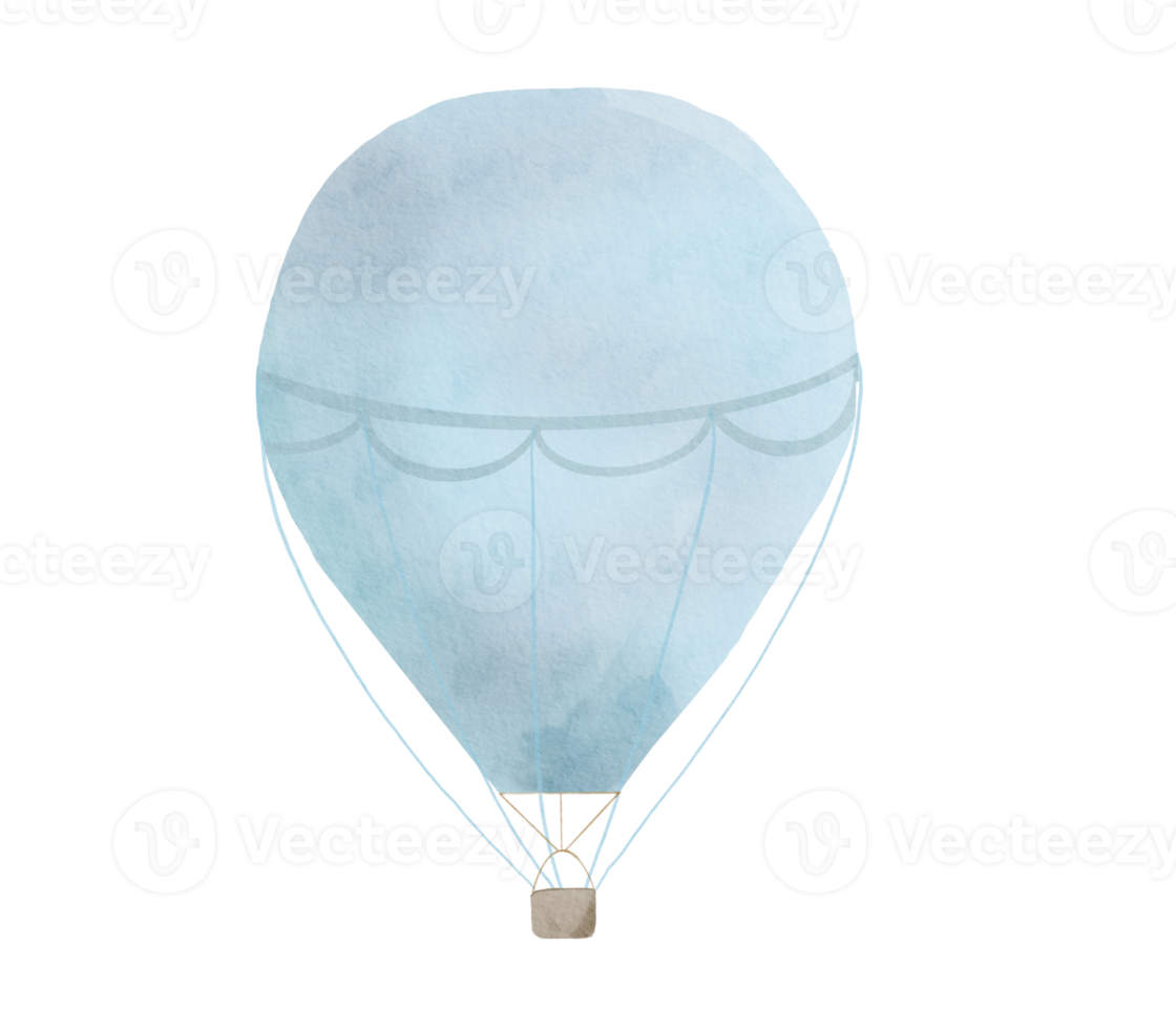 bebis dusch varm luft ballong vattenfärg illustration png