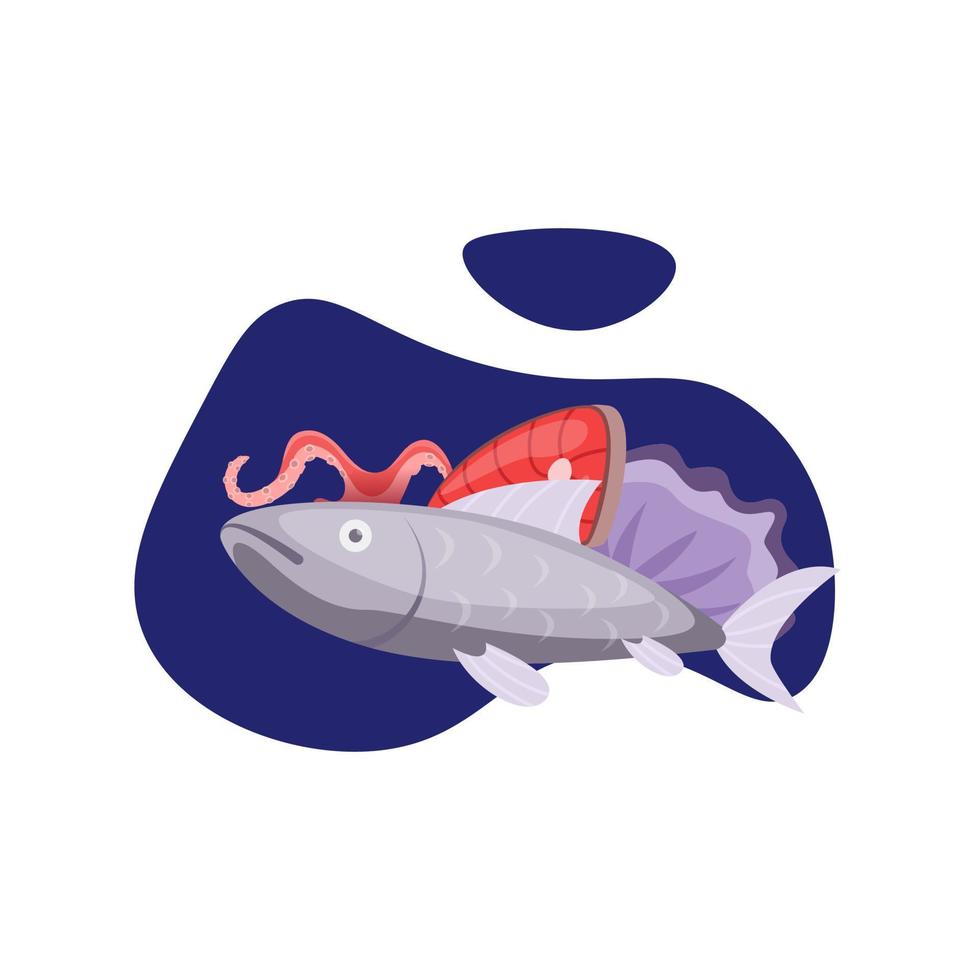 seafood vector illustration, graphic design.