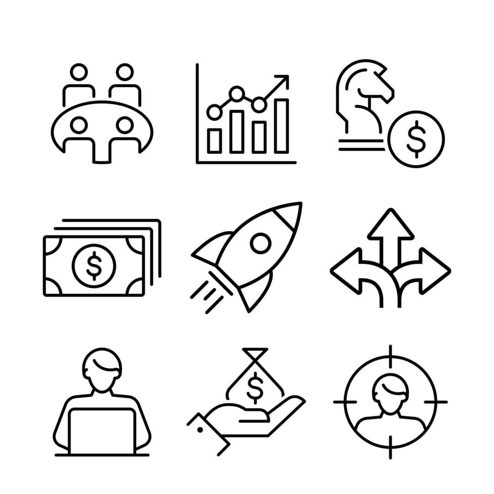 ilustración de vector de icono de línea de negocio