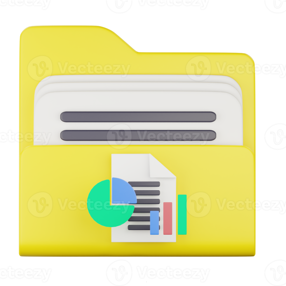 3d data report folder icon illustration png