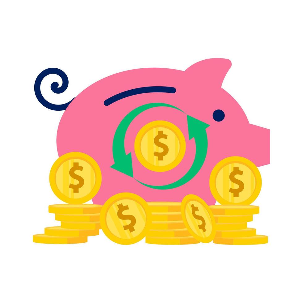 Piggy bank coin investment vector illustration