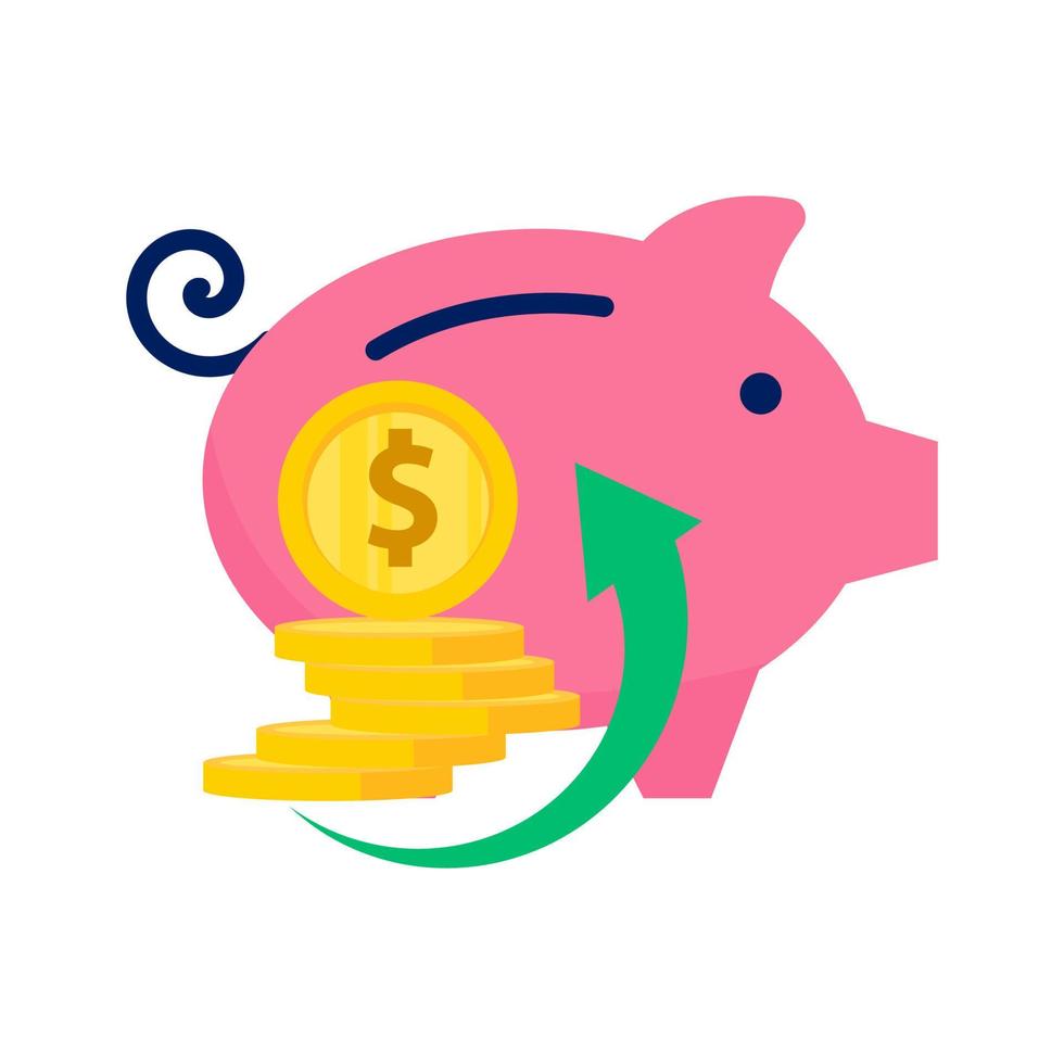 Piggy bank coin investment vector illustration