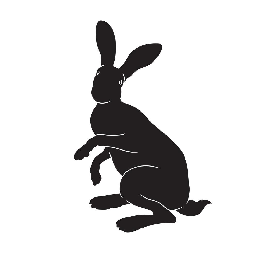 silueta de un animal de granja de conejo mascota. vector