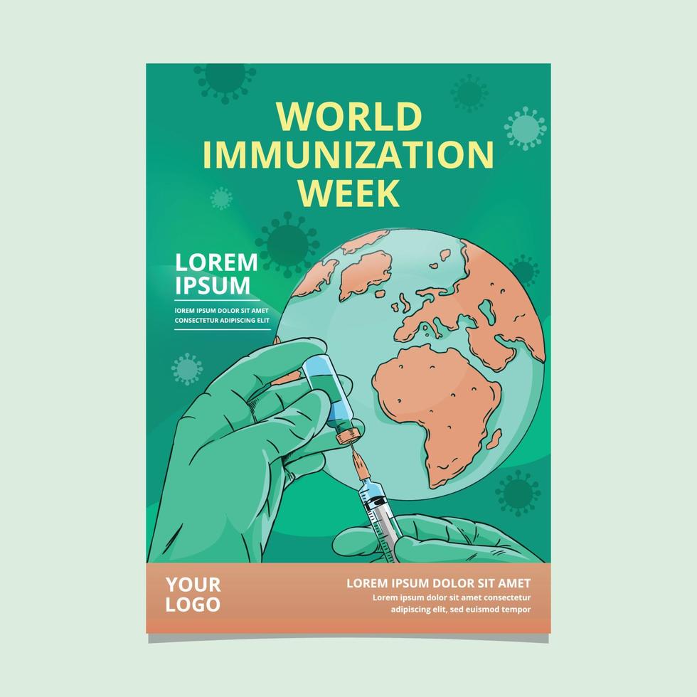 World Immunization Week Poster Template vector