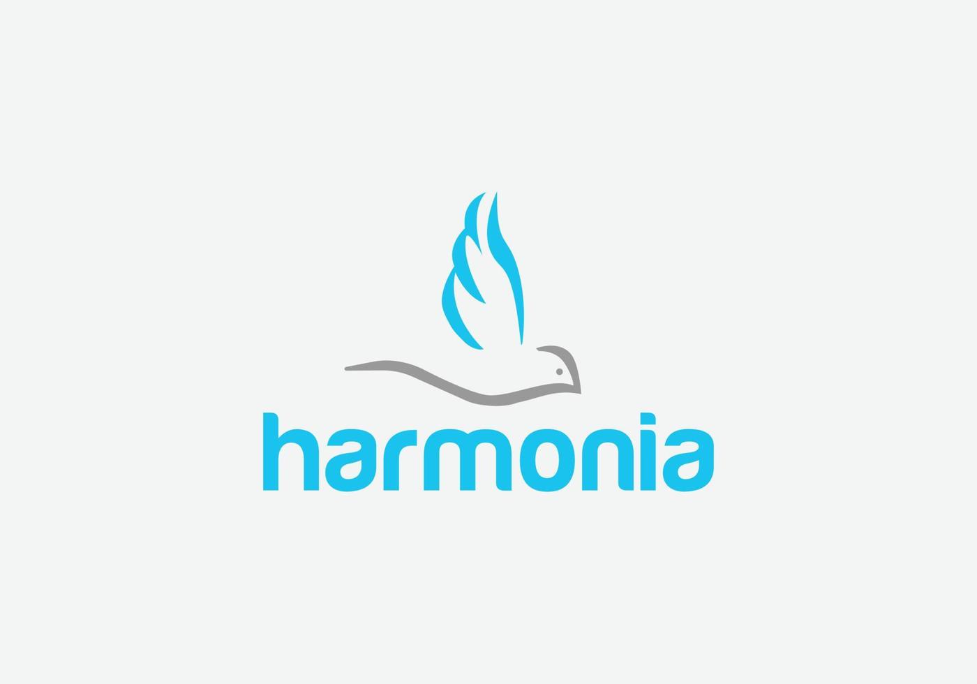 diseño de logotipo de emblema de pájaro abstracto de harmonia vector