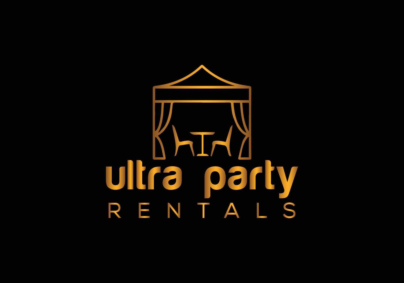 Abstract party rentals emblem logo design vector