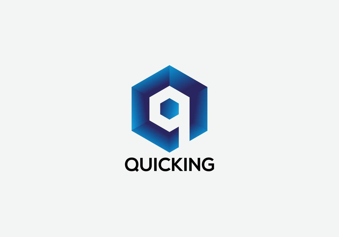 Quicking Abstract Q initial modern letter logo design vector