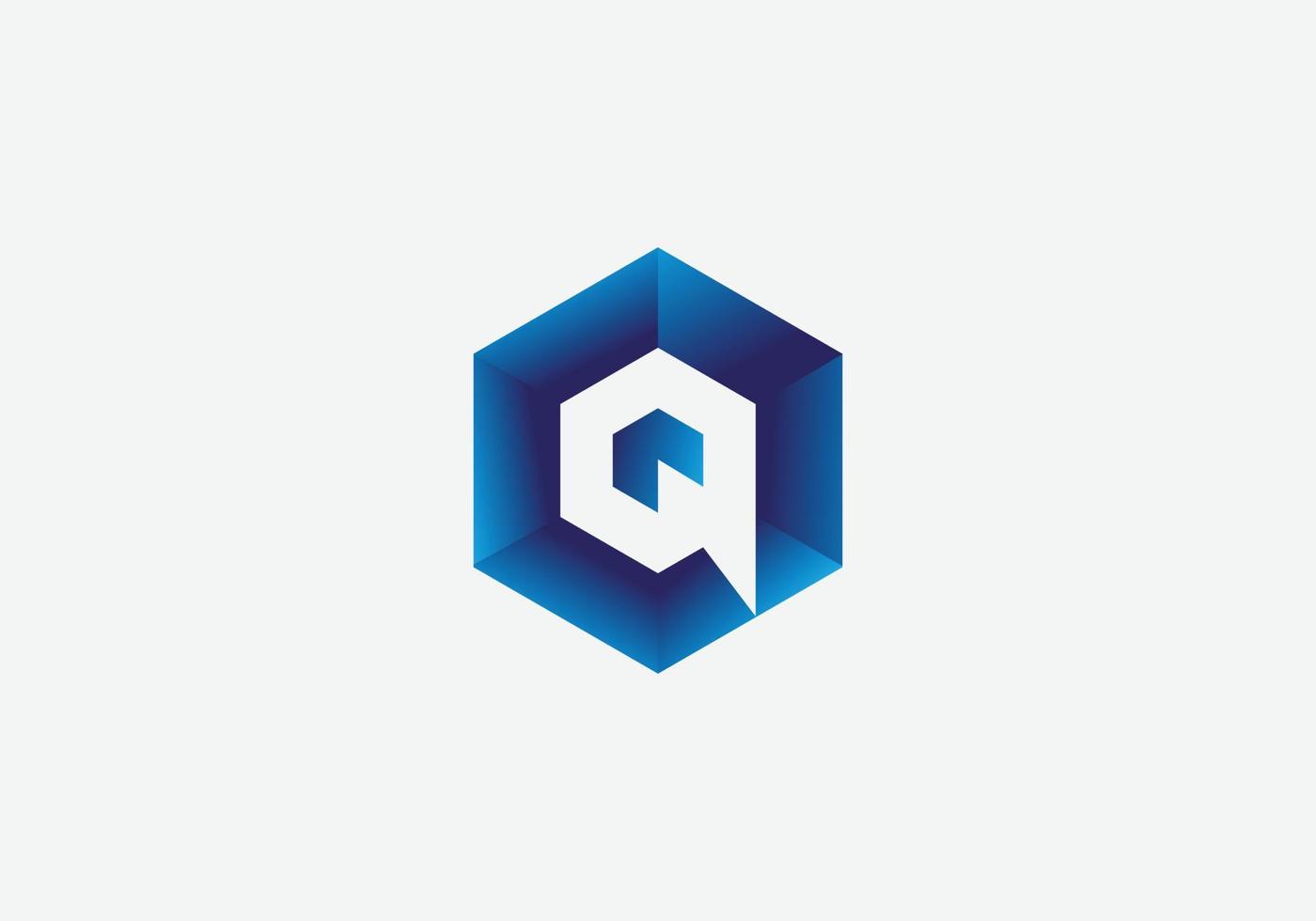 diseño de logotipo de letra moderna inicial q abstracto vector