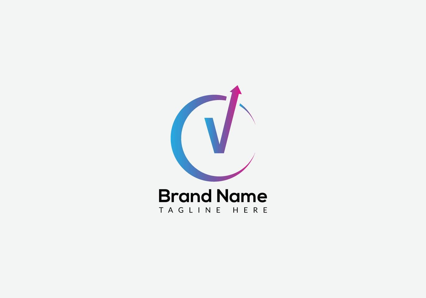 Abstract v letter modern initial logo design vector