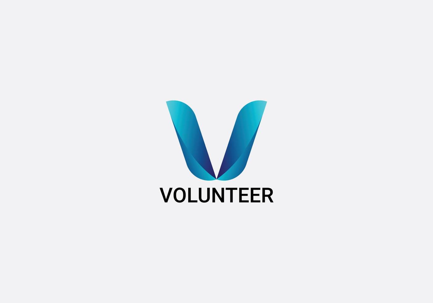 Volunteer Abstract v letter modern initial logo design vector