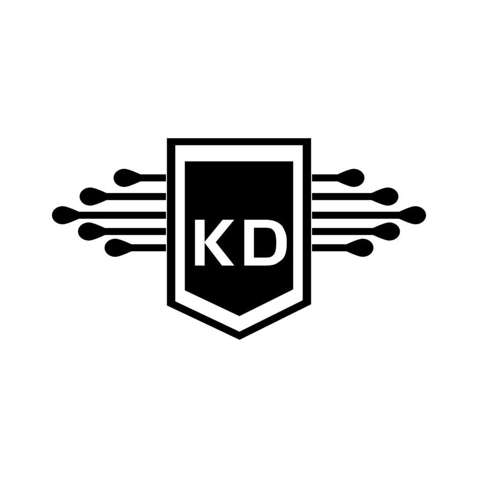 diseño de logotipo de letra kd sobre fondo blanco. concepto de logotipo de letra de iniciales creativas kd. diseño de letras kd. vector