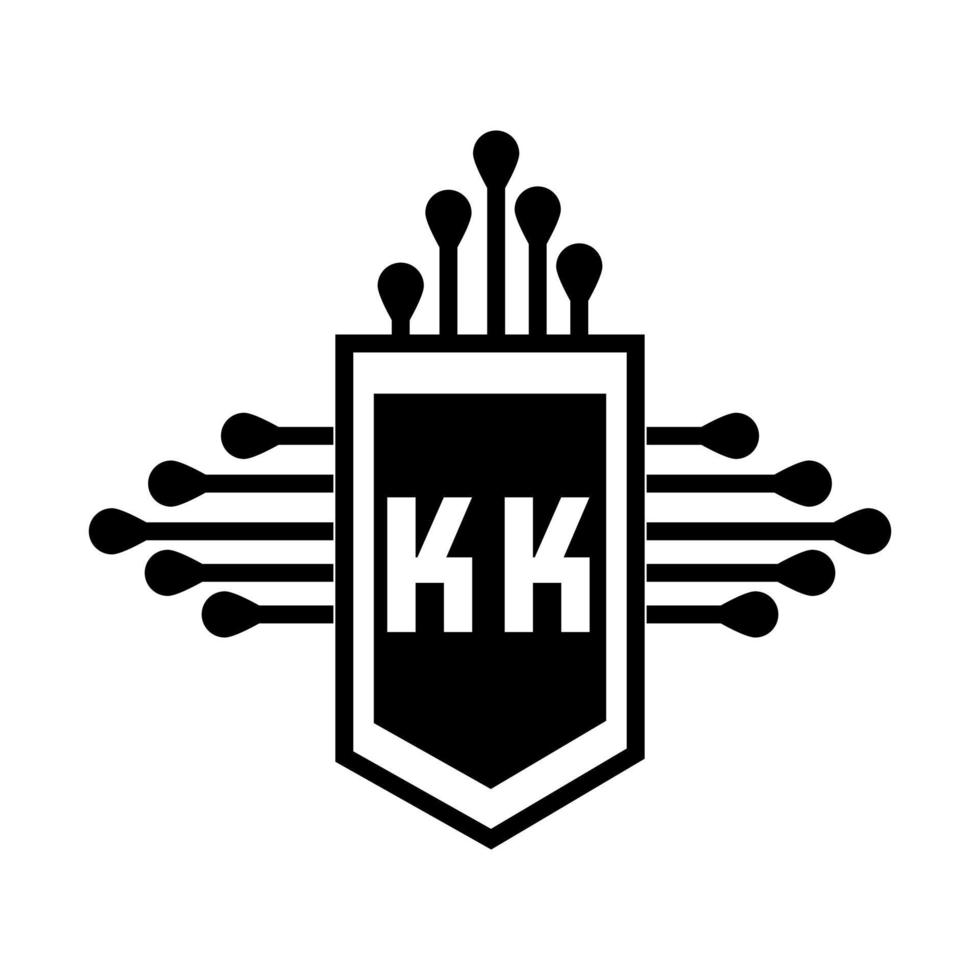 diseño del logotipo de la letra kk.kk diseño inicial creativo del logotipo de la letra kk. concepto de logotipo de letra de iniciales creativas kk. diseño de letras kk. vector