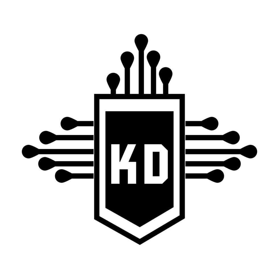 diseño de logotipo de letra kd sobre fondo blanco. concepto de logotipo de letra de iniciales creativas kd. diseño de letras kd. vector