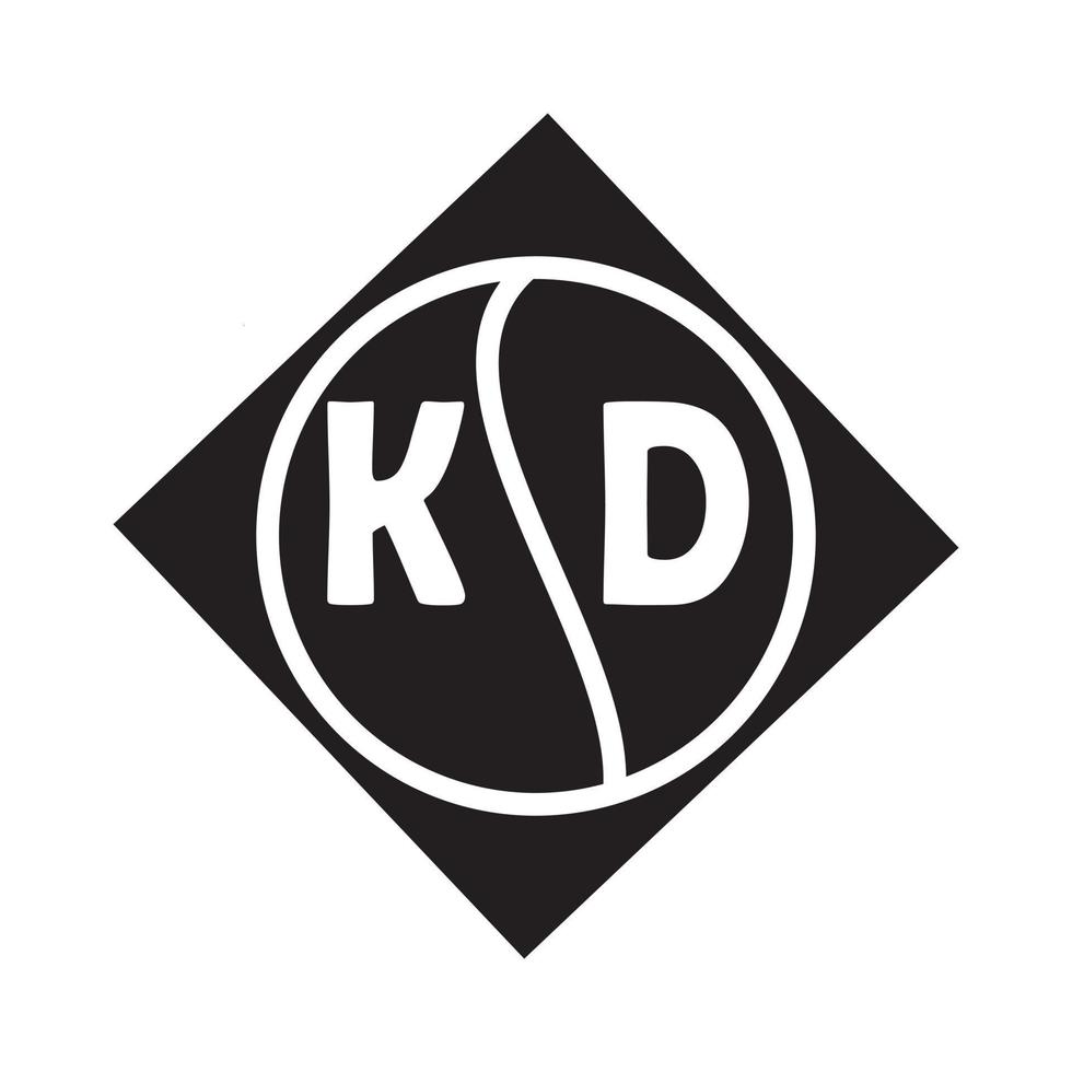 diseño de logotipo de letra kd sobre fondo blanco. concepto de logotipo de letra de iniciales creativas kd. diseño de letras kd. vector