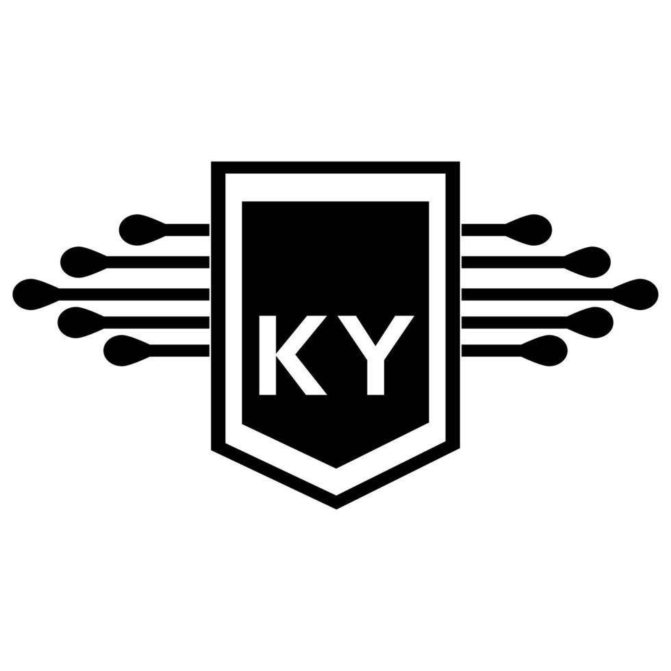 diseño del logotipo de la letra ky. diseño creativo inicial del logotipo de la letra ky. concepto creativo del logotipo de la letra de las iniciales ky. diseño de letras ky. vector