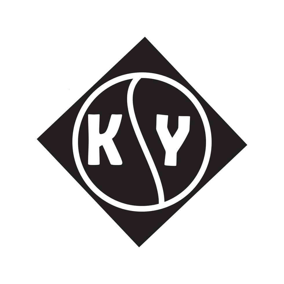 diseño del logotipo de la letra ky. diseño creativo inicial del logotipo de la letra ky. concepto creativo del logotipo de la letra de las iniciales ky. diseño de letras ky. vector