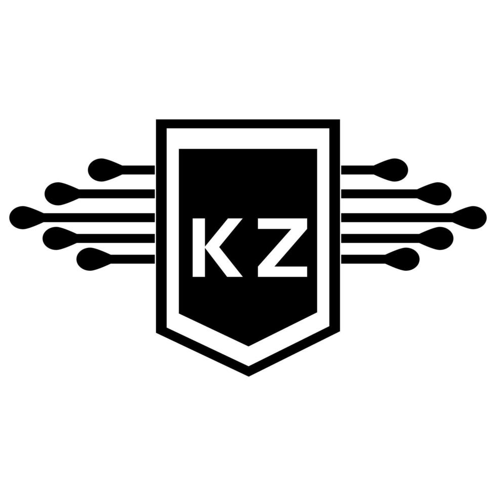 diseño del logotipo de la letra kz.kz diseño inicial creativo del logotipo de la letra kz. concepto de logotipo de letra de iniciales creativas kz. diseño de letras kz. vector