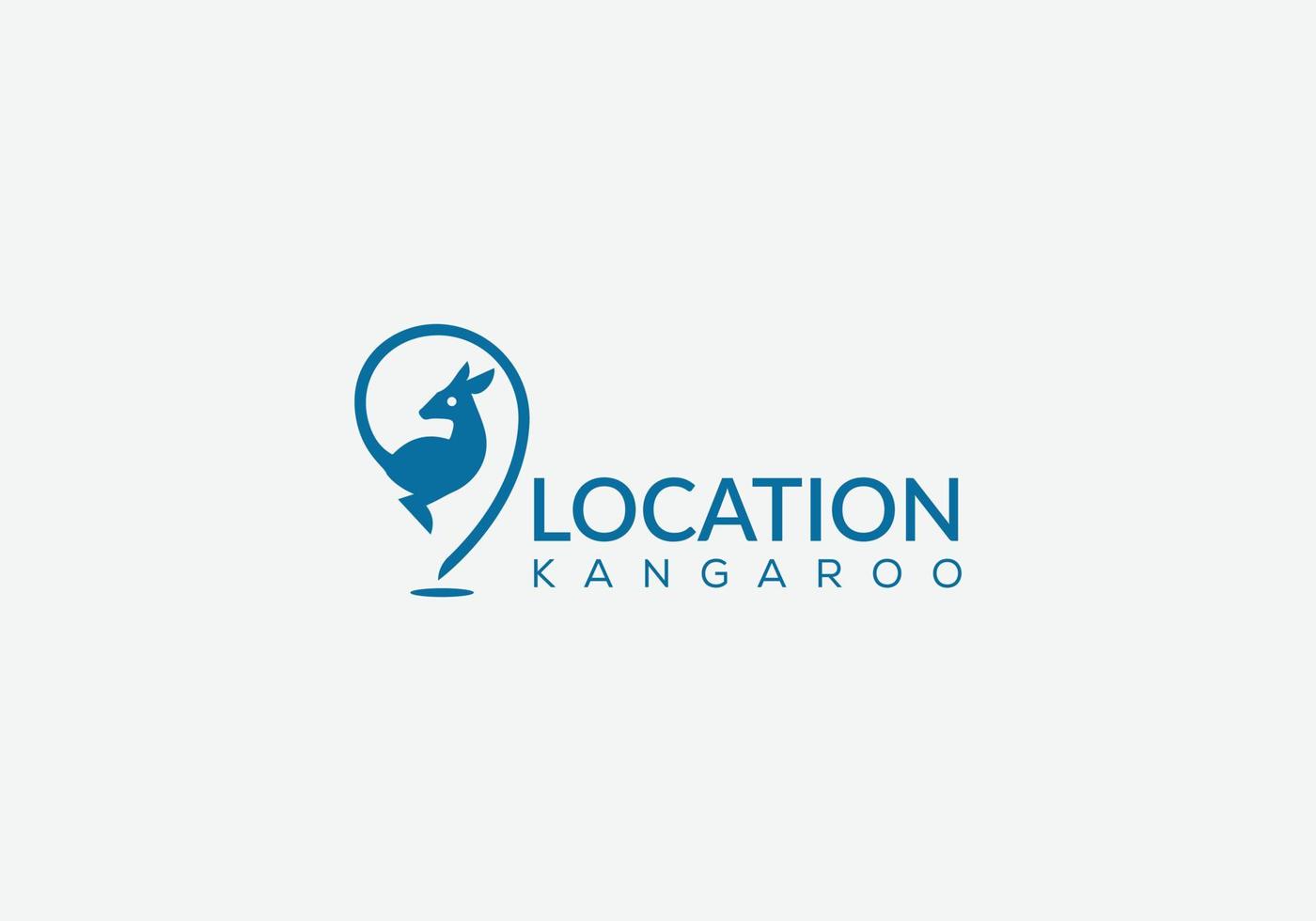 Abstract location kangaroo emblem logo design template vector