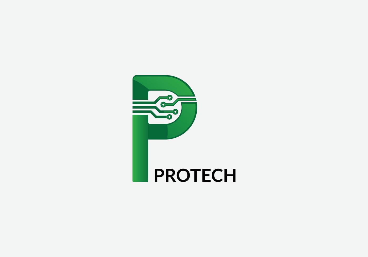 Abstract p letter modern minimalist lettermarks logo design vector