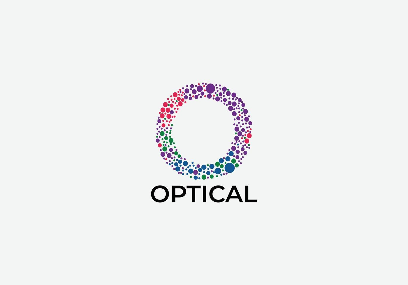 Optical Abstract O letter modern geometric logo design template vector