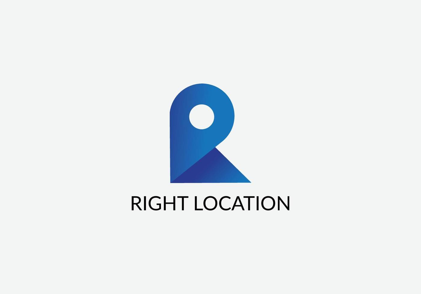 Abstract right location R letter modern emblem logo design vector