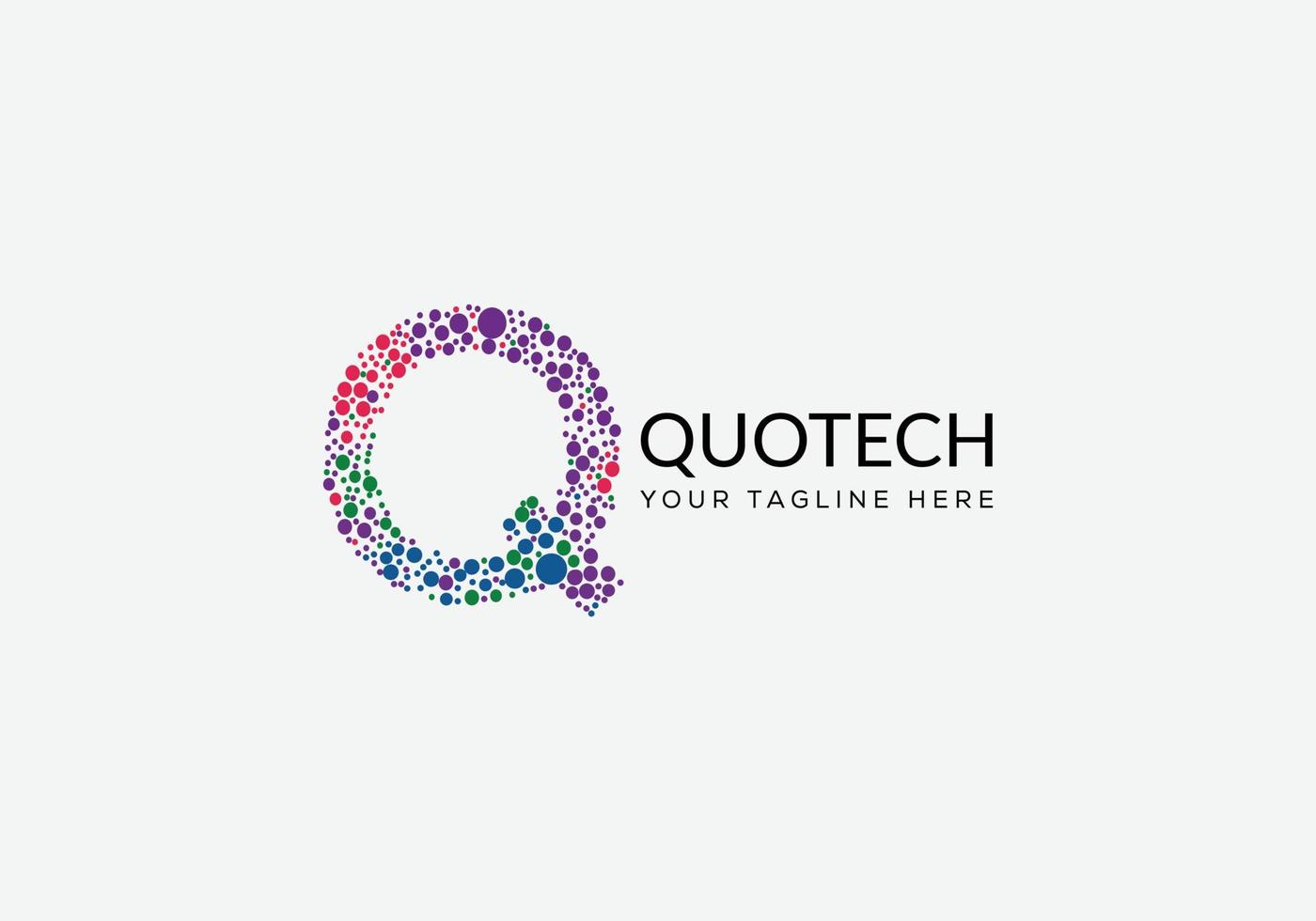 quotech abstract q diseño de logotipo de letra moderna inicial vector