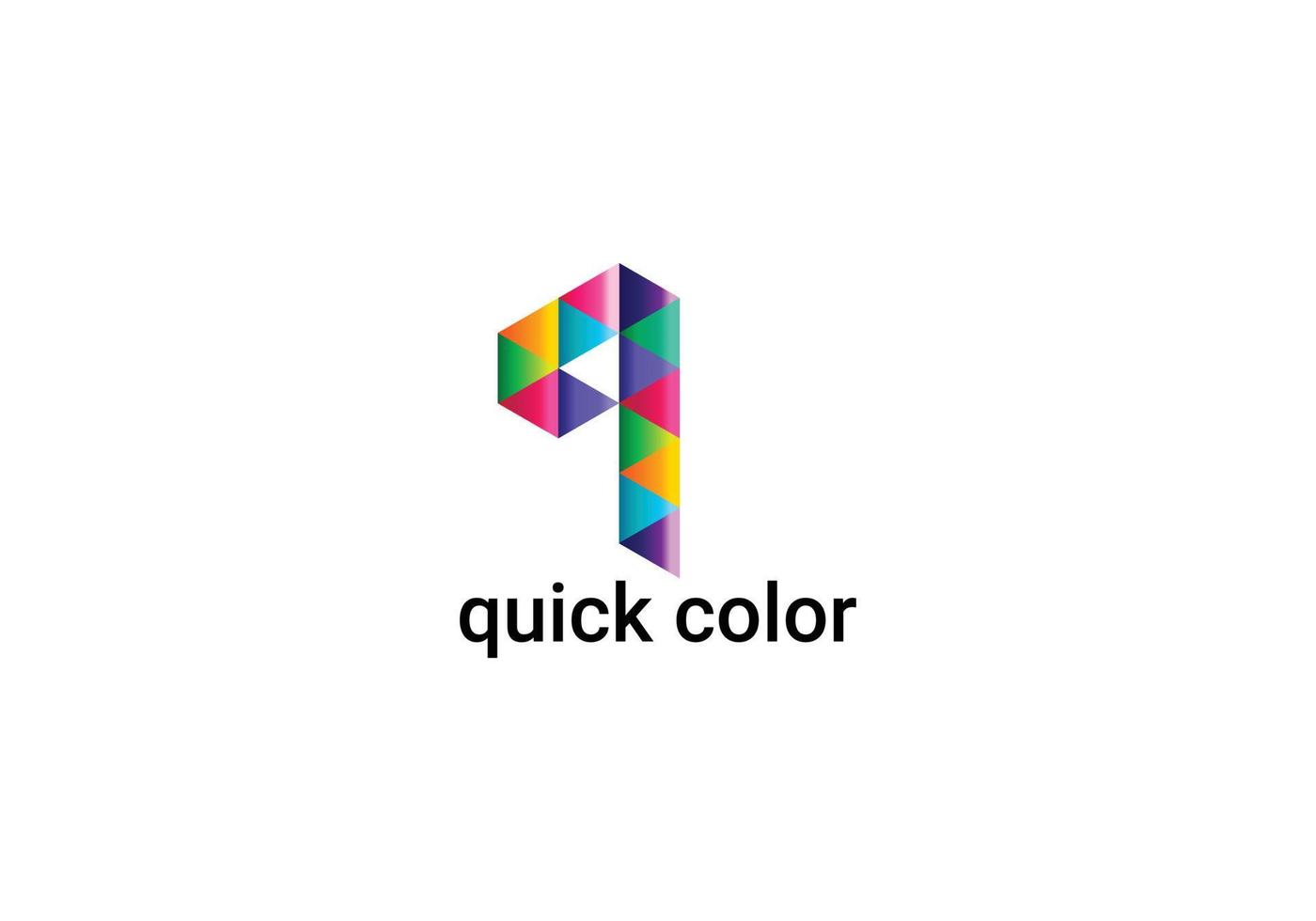 diseño de logotipo de letra moderna inicial q abstracto de color rápido vector