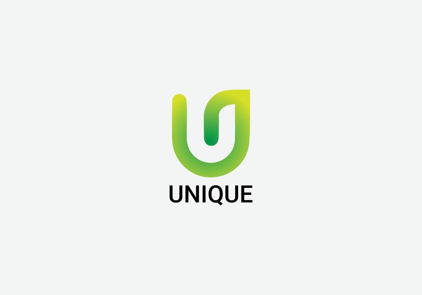 Unique Abstract U letter modern minimalist logo design vector