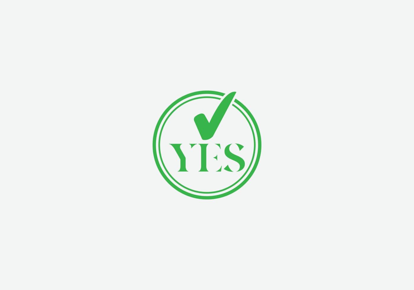 Yes stamp logo design template vector