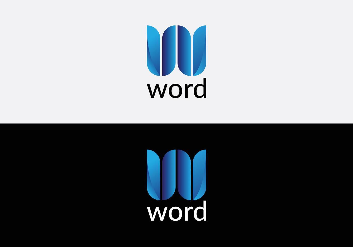 plantilla de diseño de logotipo minimalista moderno inicial de letra w abstracta de palabra vector