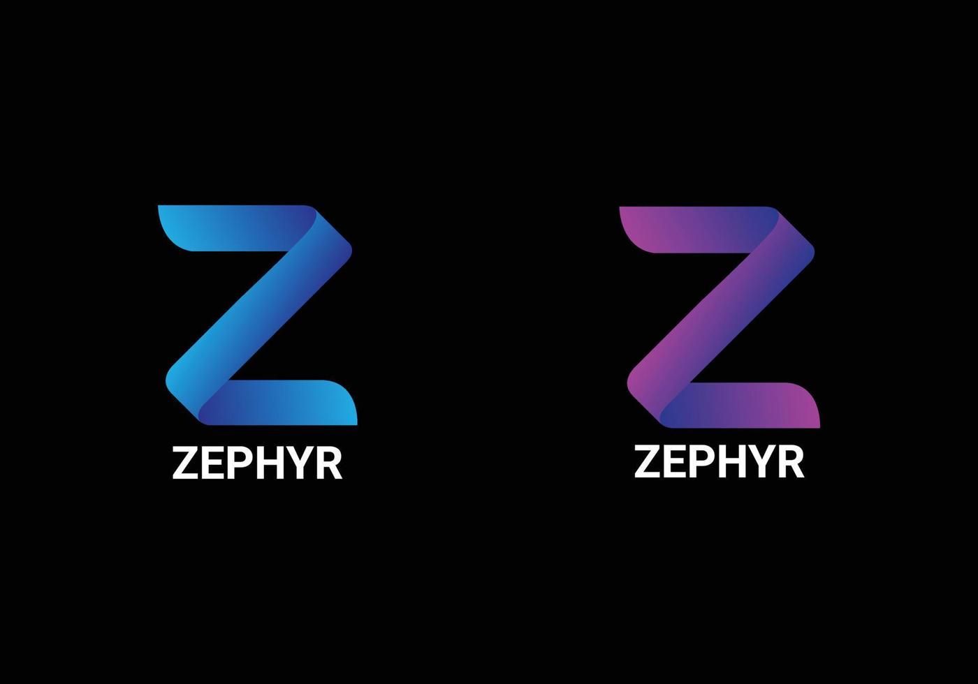 zwphyr resumen letra z letras modernas diseño de logotipo vector