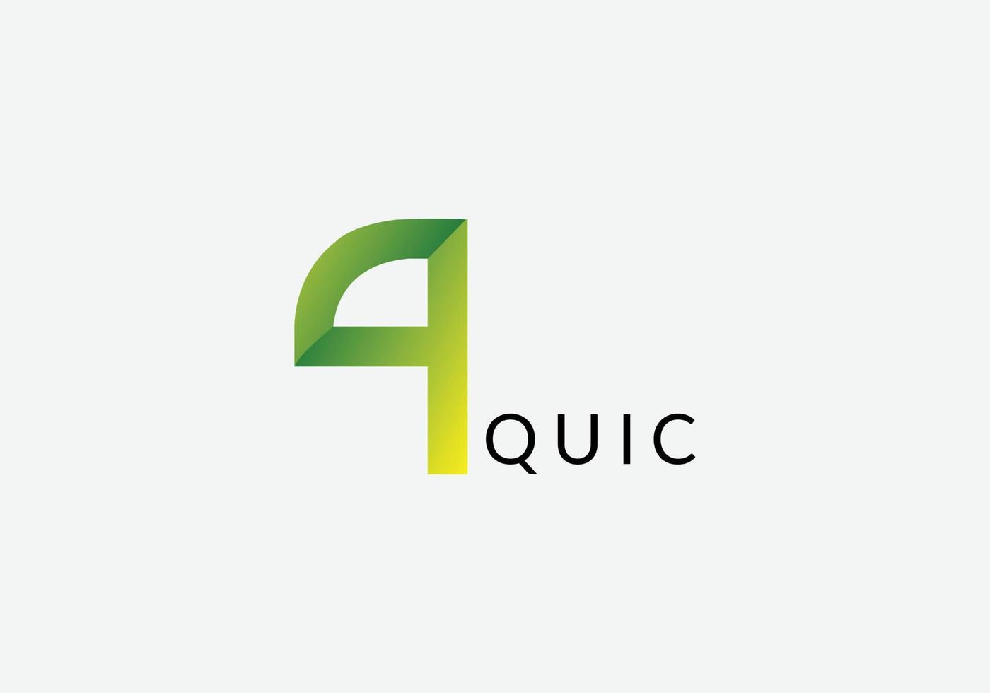 quic resumen q diseño de logotipo de letra moderna inicial vector