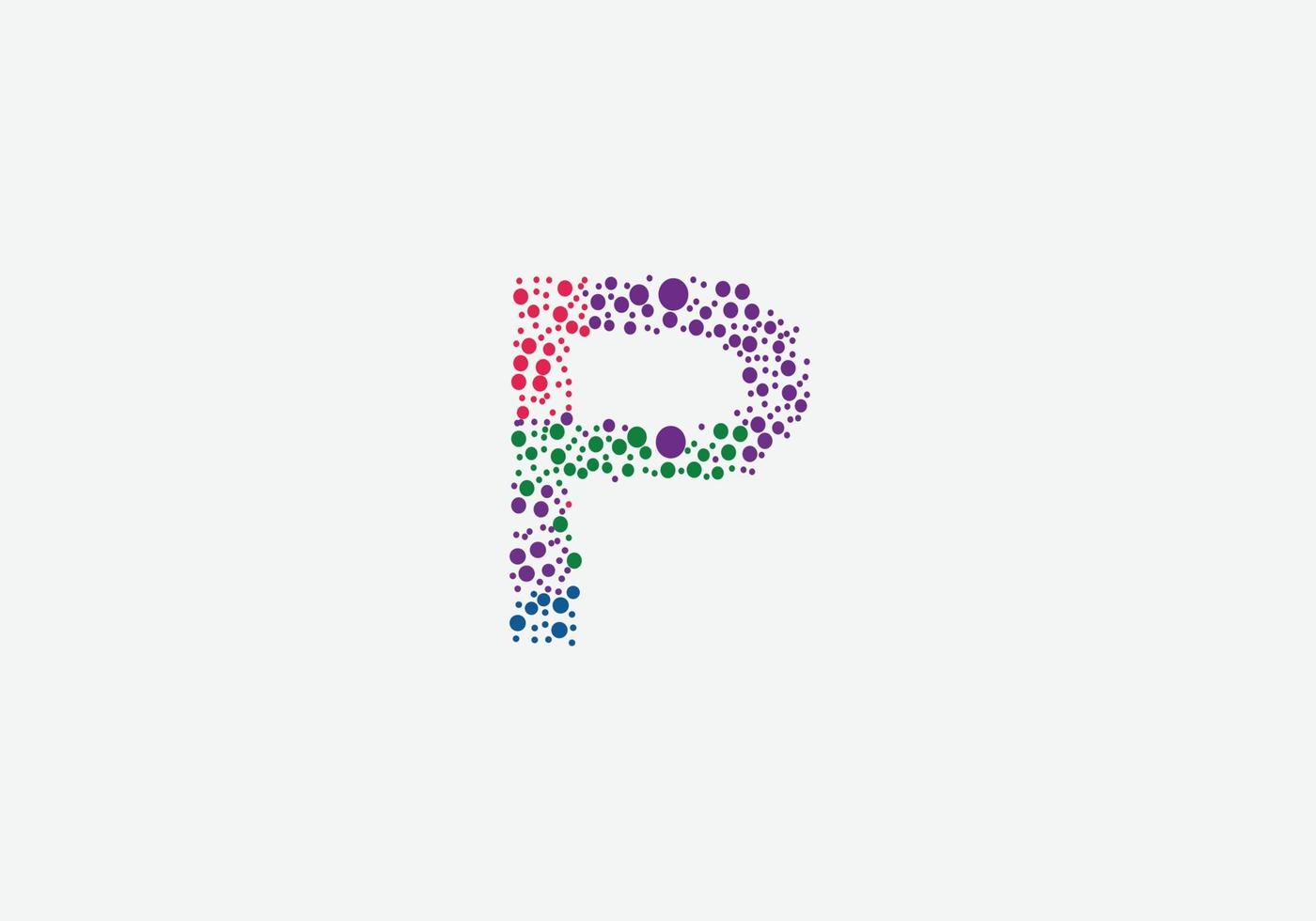 Abstract p letter modern minimalist lettermarks logo design vector