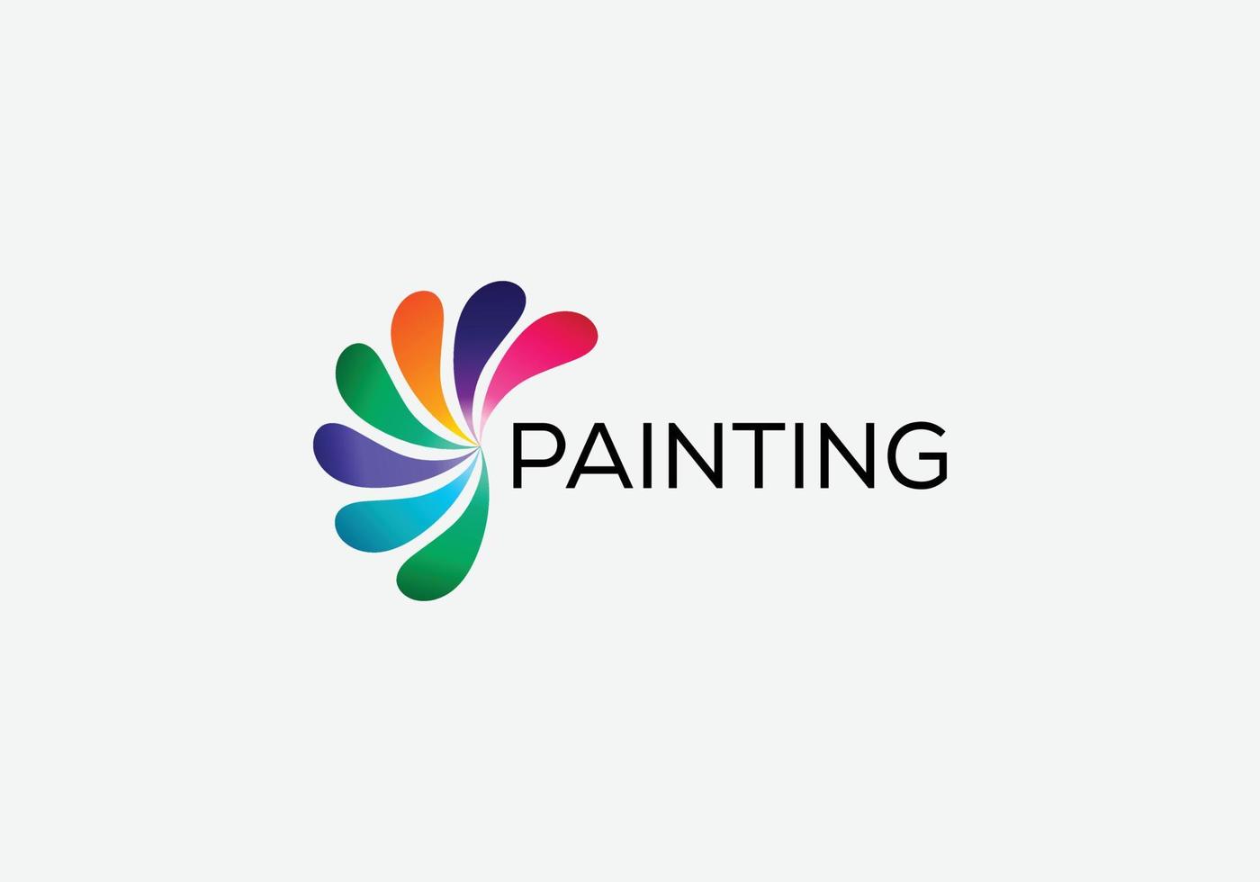 Abstract painting vector emblem logo design