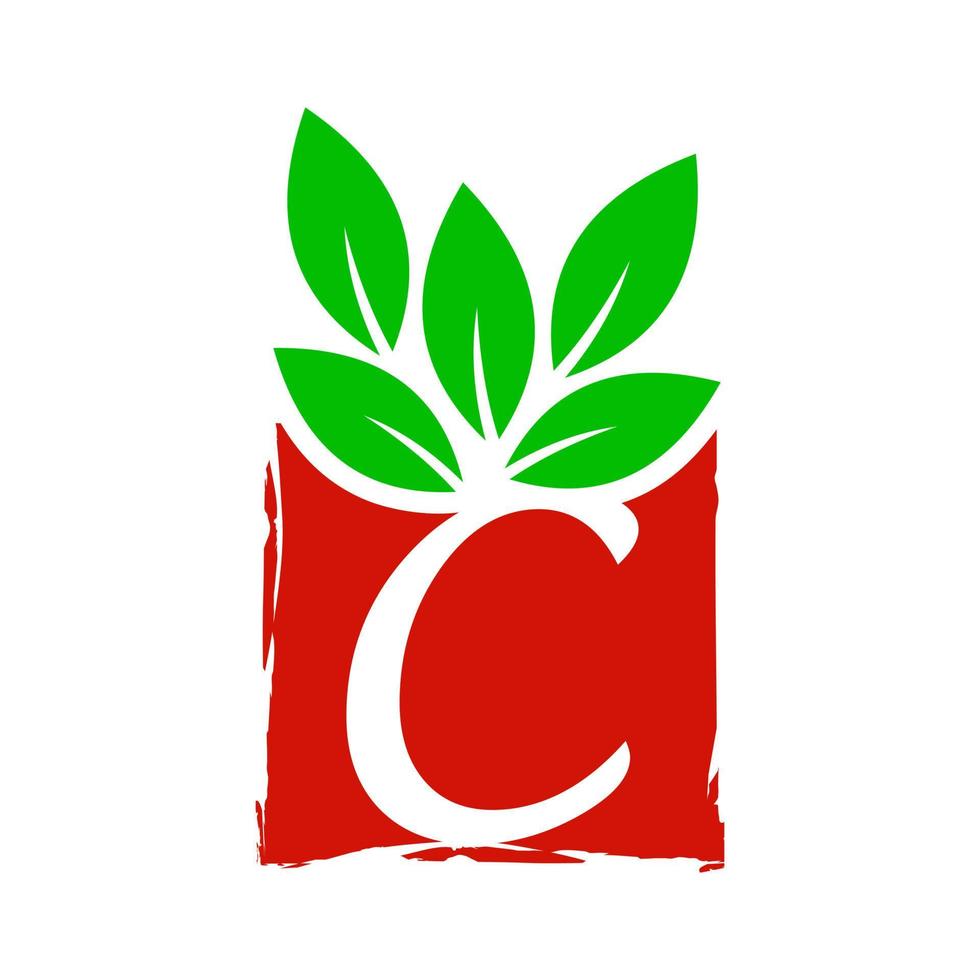Initial C Leaf Box Logo vector