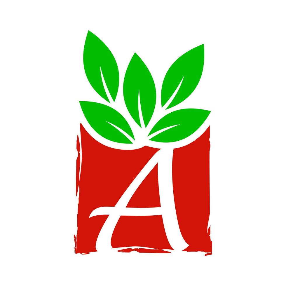 logotipo inicial de una caja de hojas vector