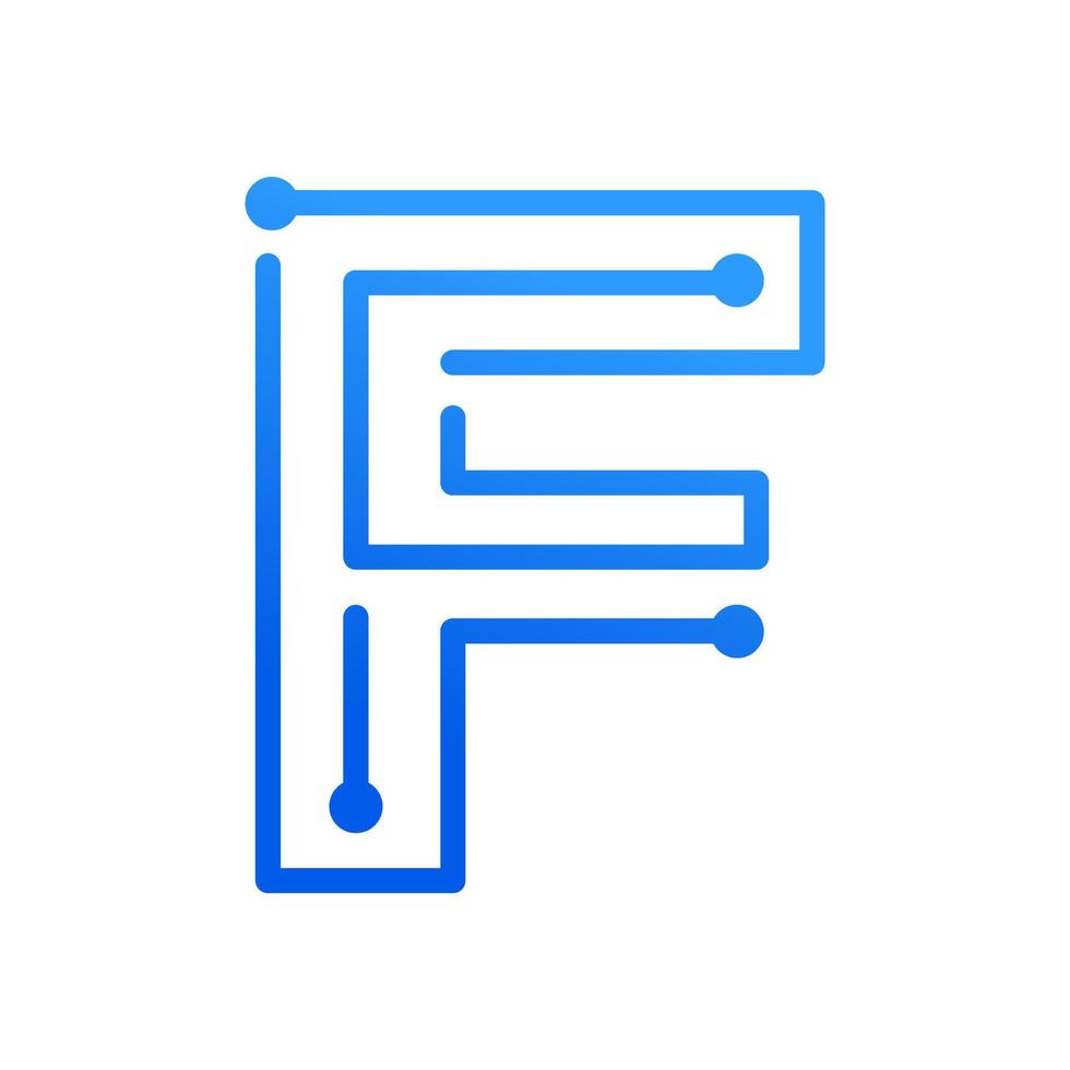 Initial F Technology Logo vector