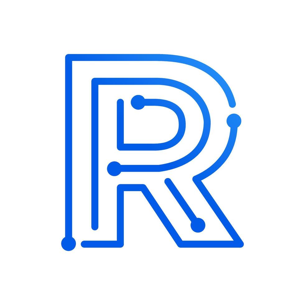 Initial R Technology Logo vector