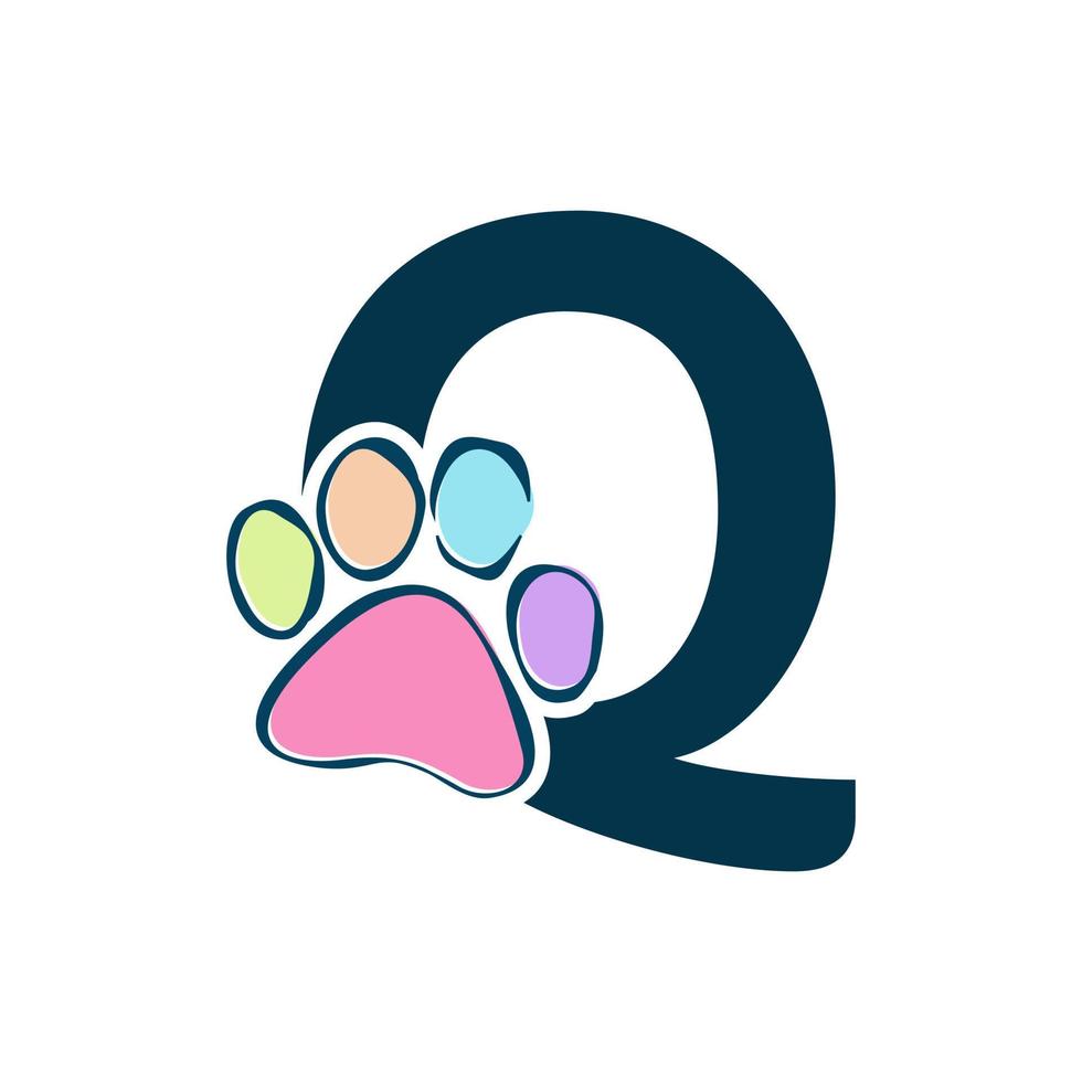Initial Q Paws Logo vector